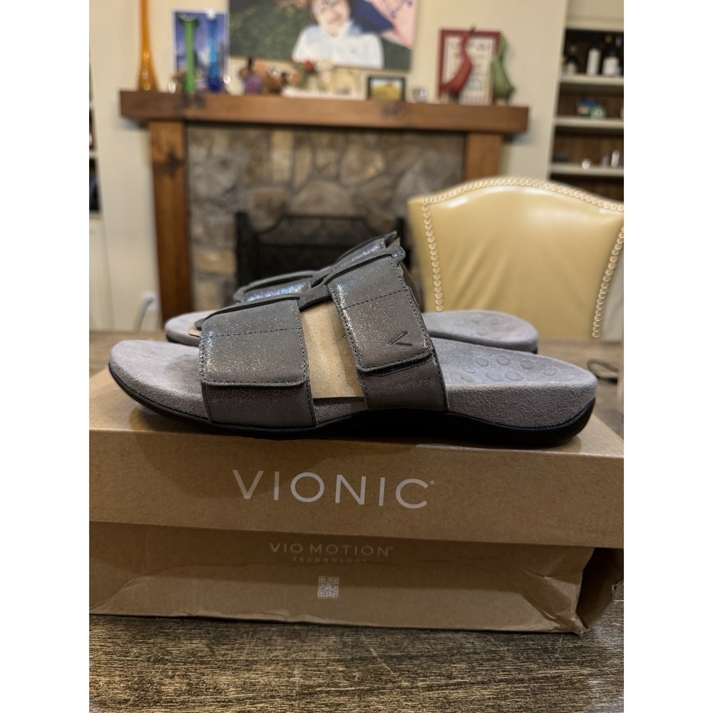 Vionic Women's Riley Slide Sandals Size 7.5 Pewter - Picture 3 of 9